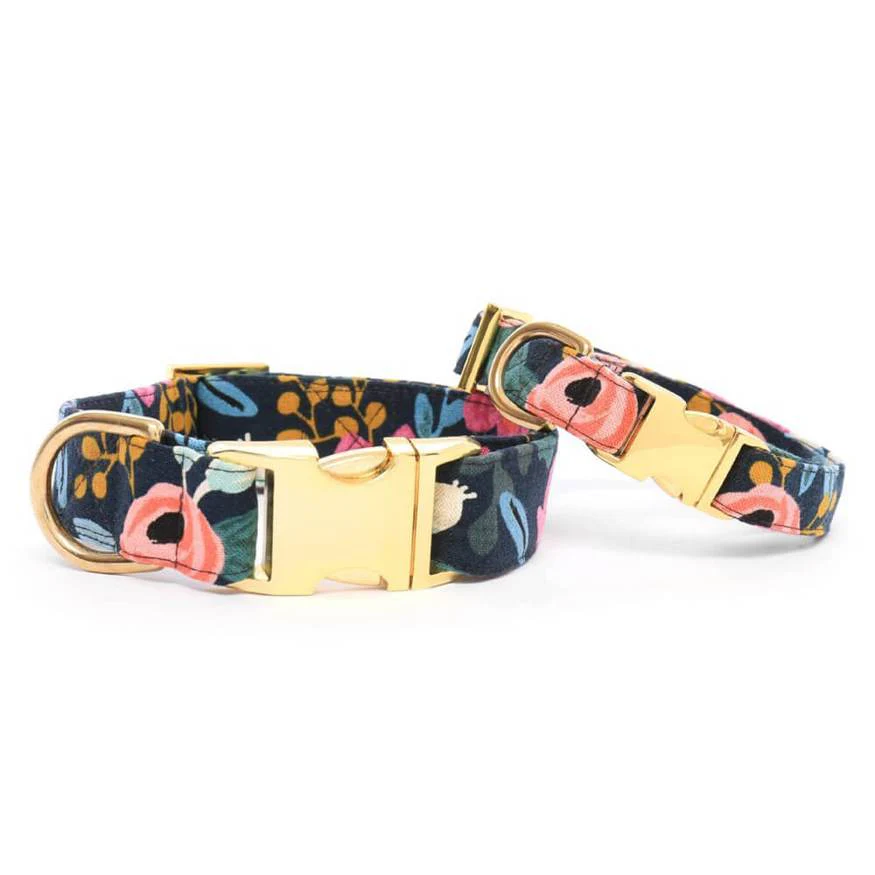 Rosa Floral Navy Dog Collar (FINAL SALE) - Image 6
