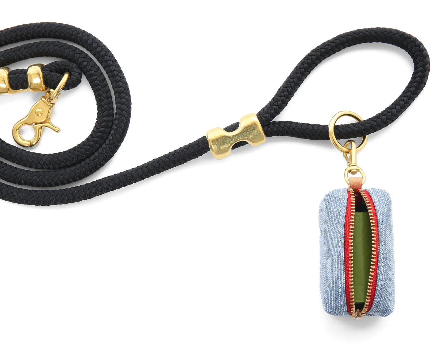 THE FOGGY DOG | Upcycled Light Denim Leash Bag - Image 3