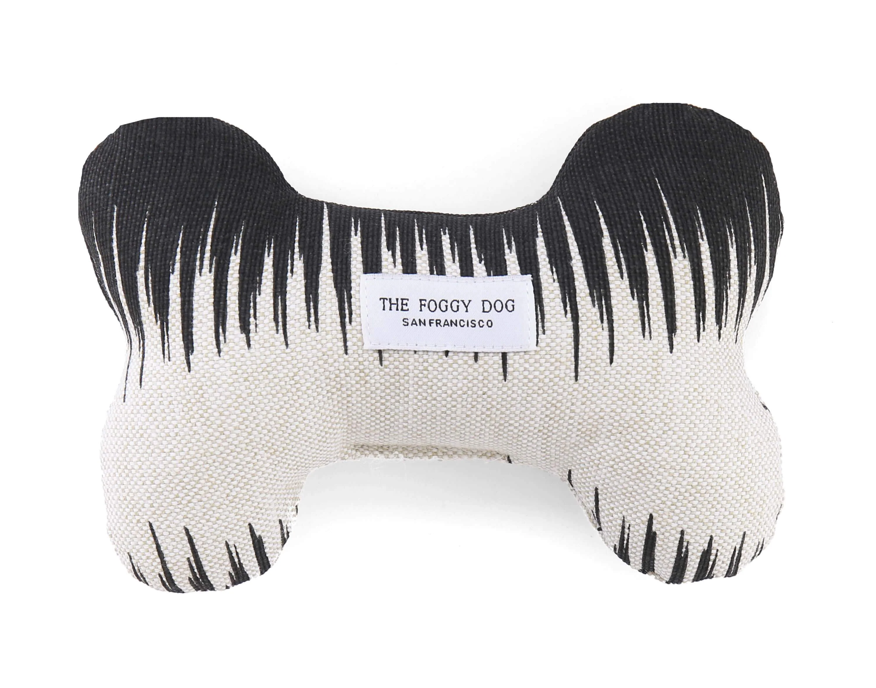 THE FOGGY DOG | Zebra Ikat Stripe Dog Bone Toy