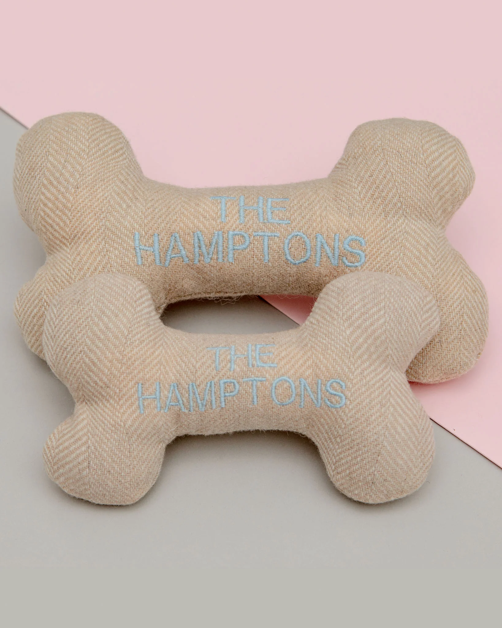 "The Hamptons" Tweed Squeaker Dog Bone Toy (Made in the USA) - Image 3