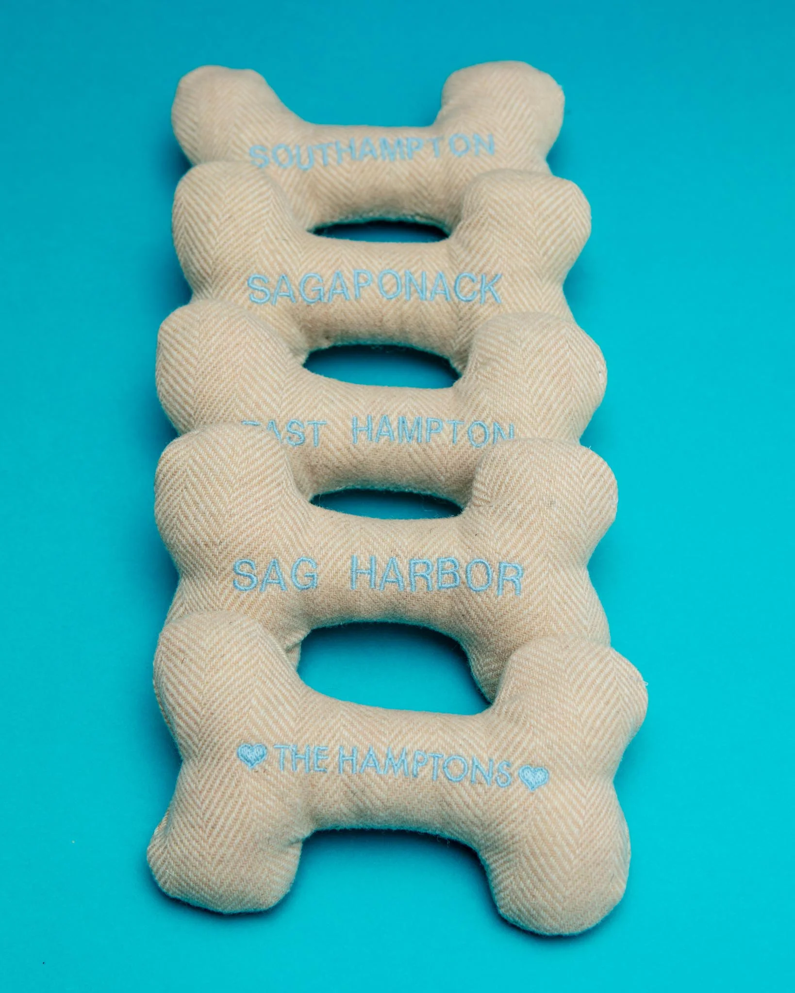 "The Hamptons" Tweed Squeaker Dog Bone Toy (Made in the USA) - Image 4