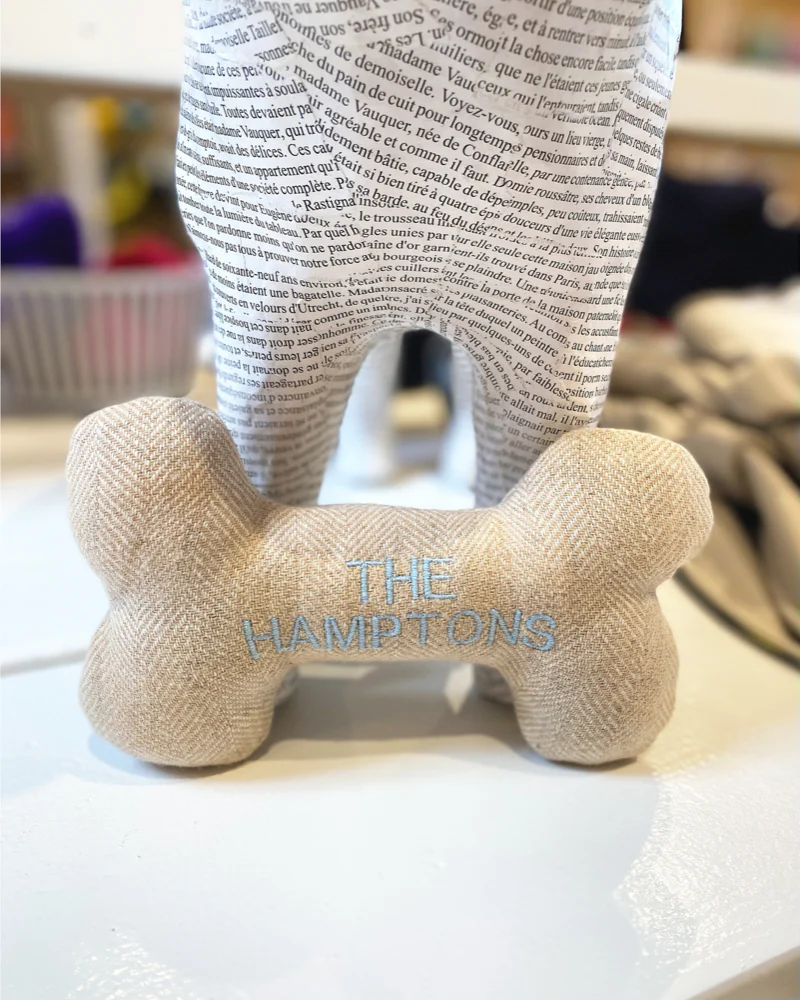 "The Hamptons" Tweed Squeaker Dog Bone Toy (Made in the USA) - Image 8