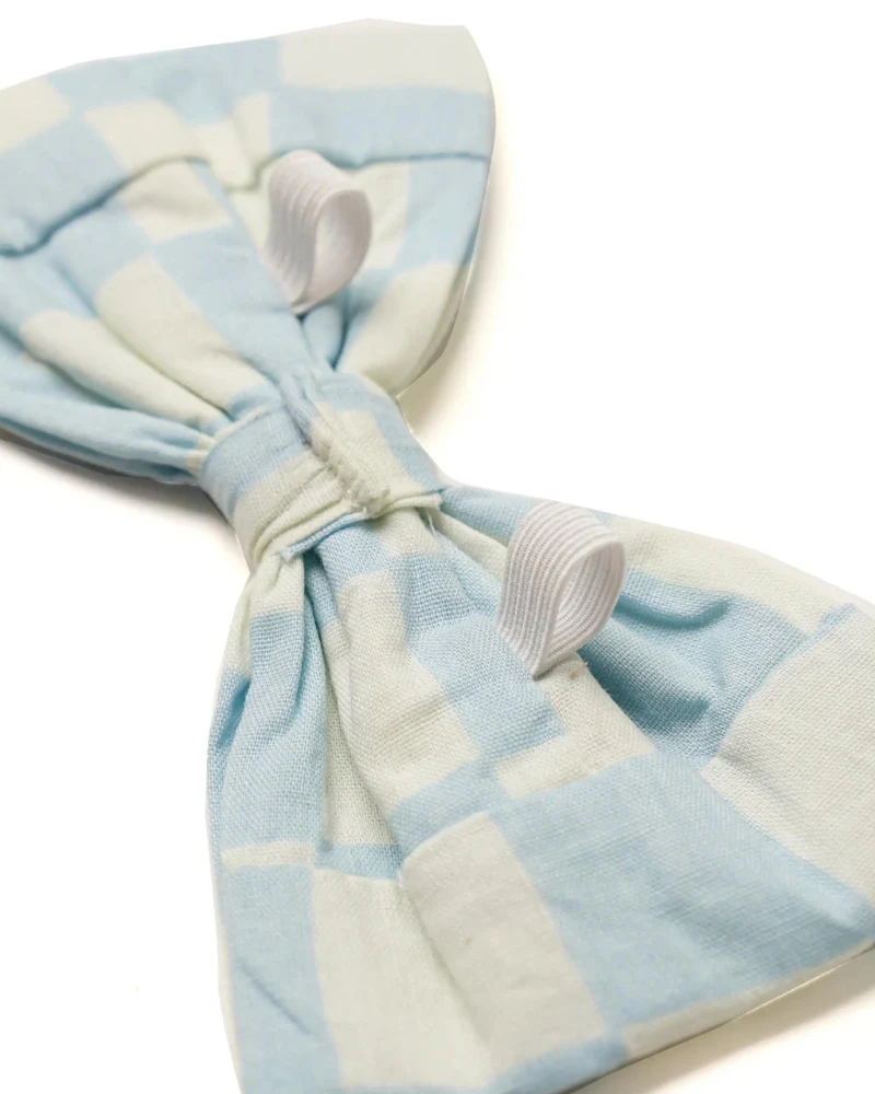 Sky Blue Check Dog Bow Tie (FINAL SALE) - Image 3