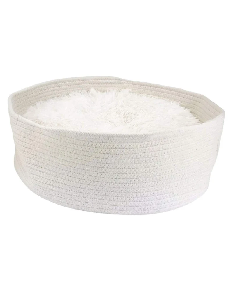 The MarmaBea Basket Pet Bed with Furry Pillow (FINAL SALE) - Image 2