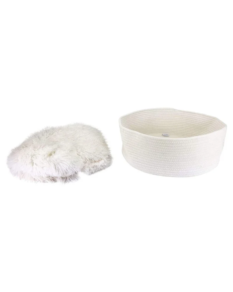 The MarmaBea Basket Pet Bed with Furry Pillow (FINAL SALE) - Image 3