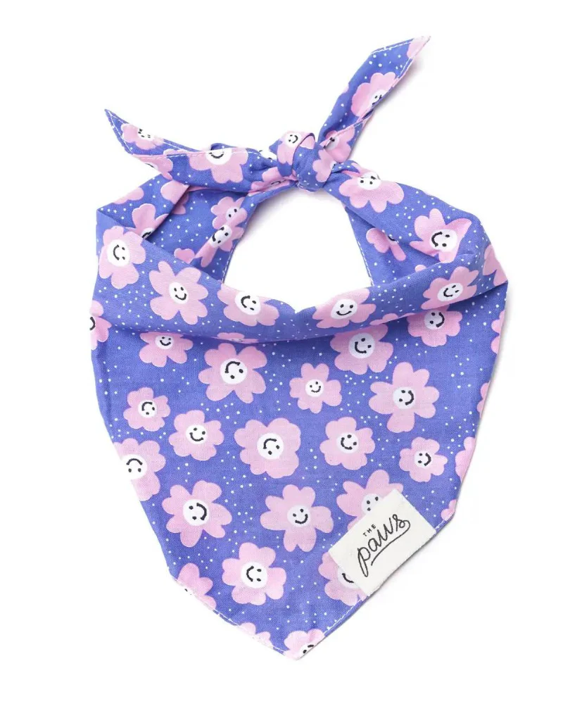 Ditzy Daisies Pink + Purple Dog Bandana (CLEARANCE)