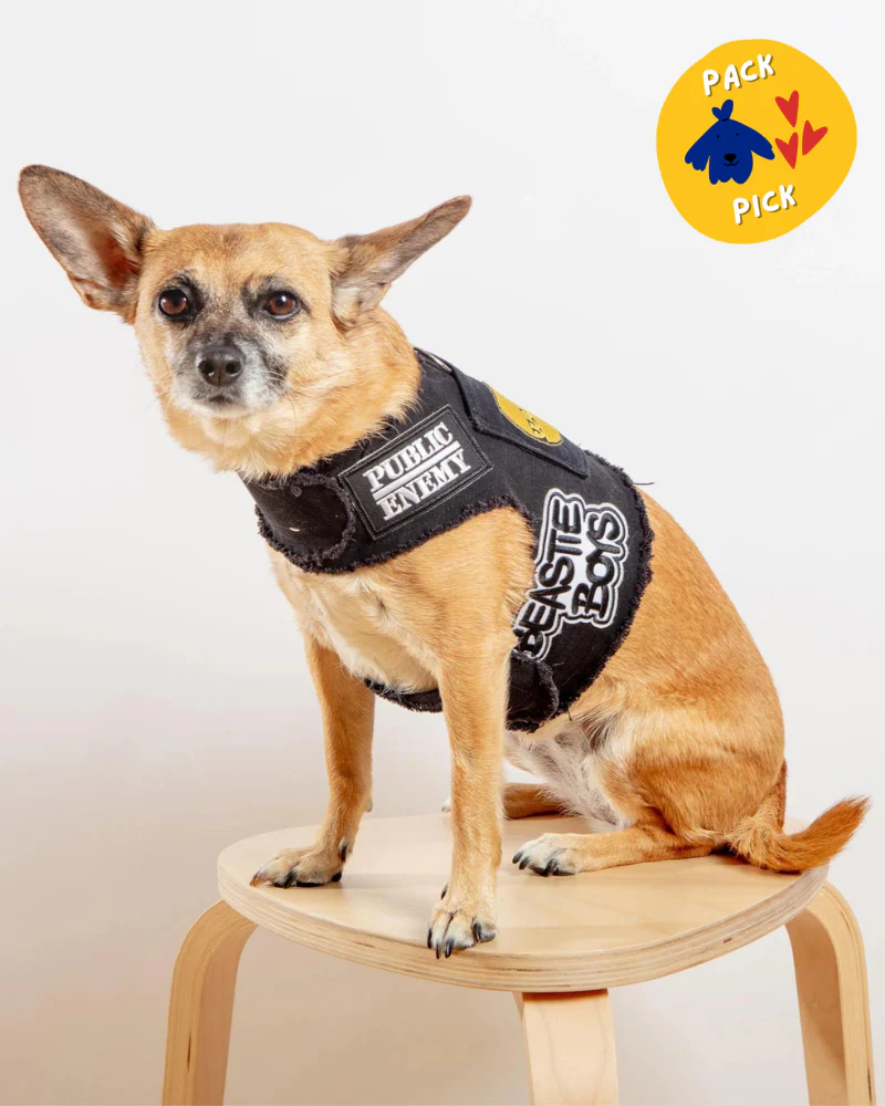 The High Life Rocker Upcycled Denim Dog Harness (FINAL SALE)