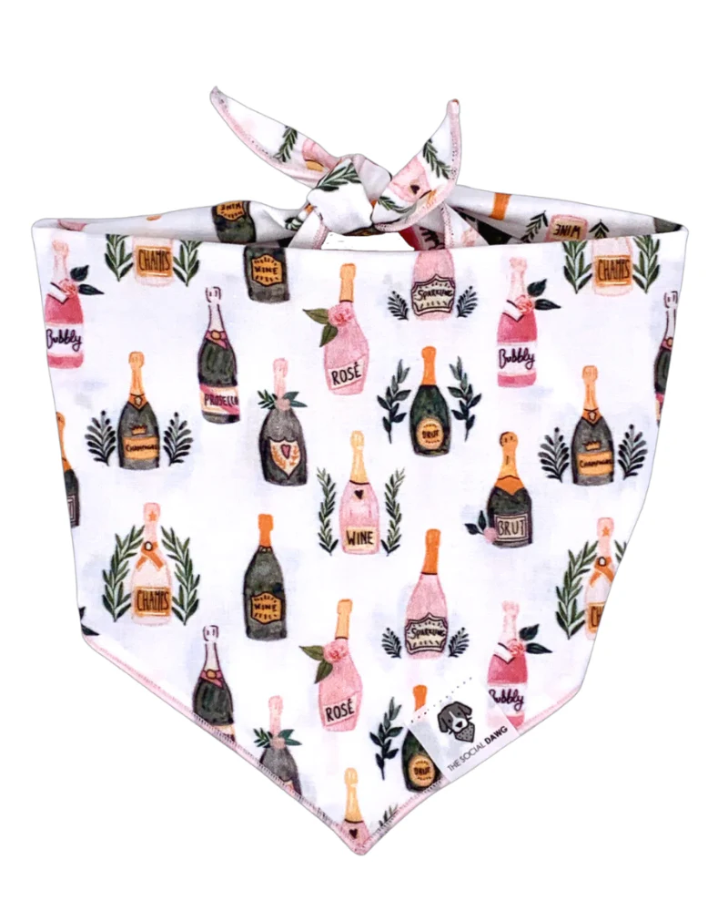 Champagne Bubbly Dog Bandana<br>(Made in the USA) - Image 4