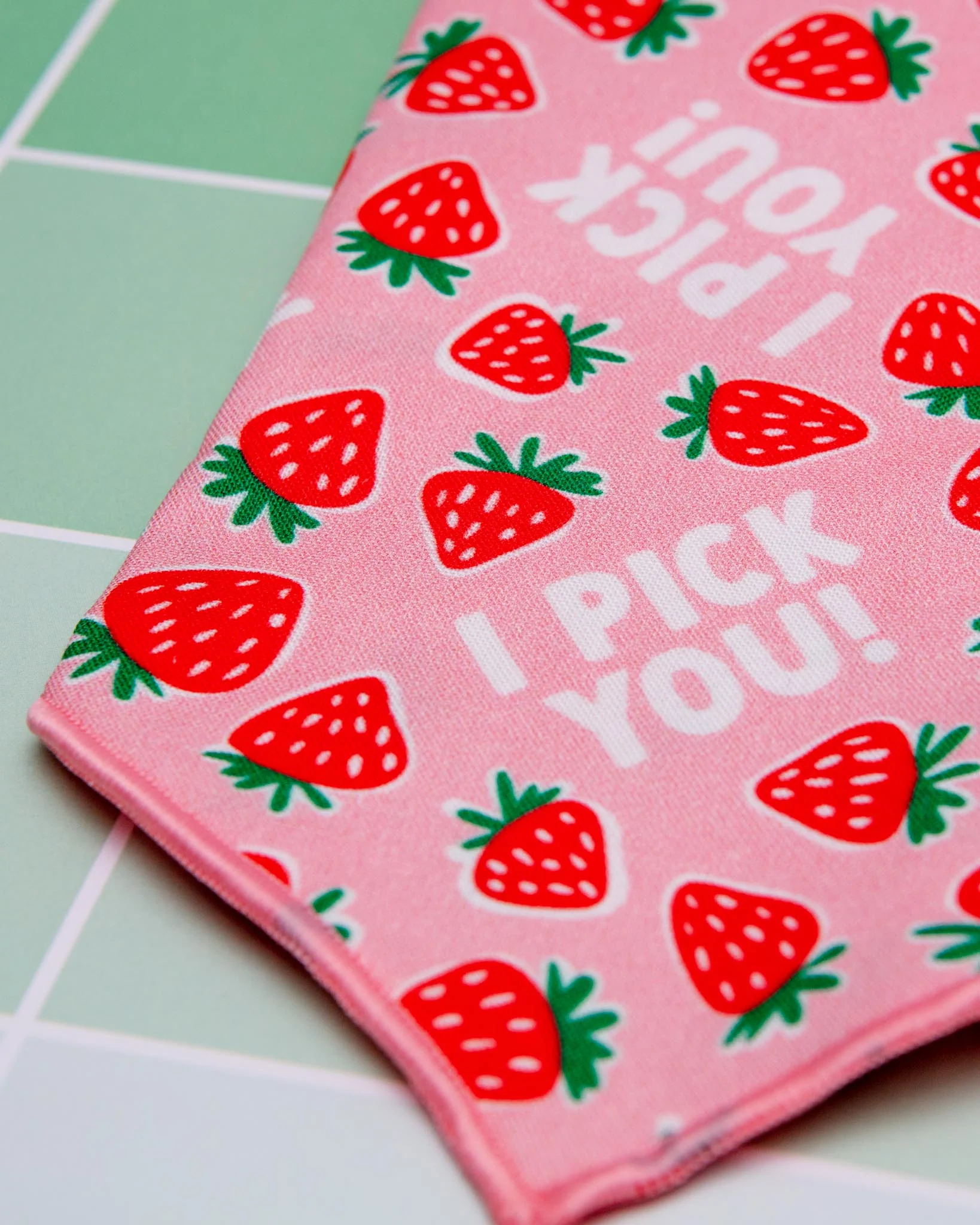 I Pick You! Strawberry Dog Bandana<br>(Made in the USA) (FINAL SALE) - Image 2