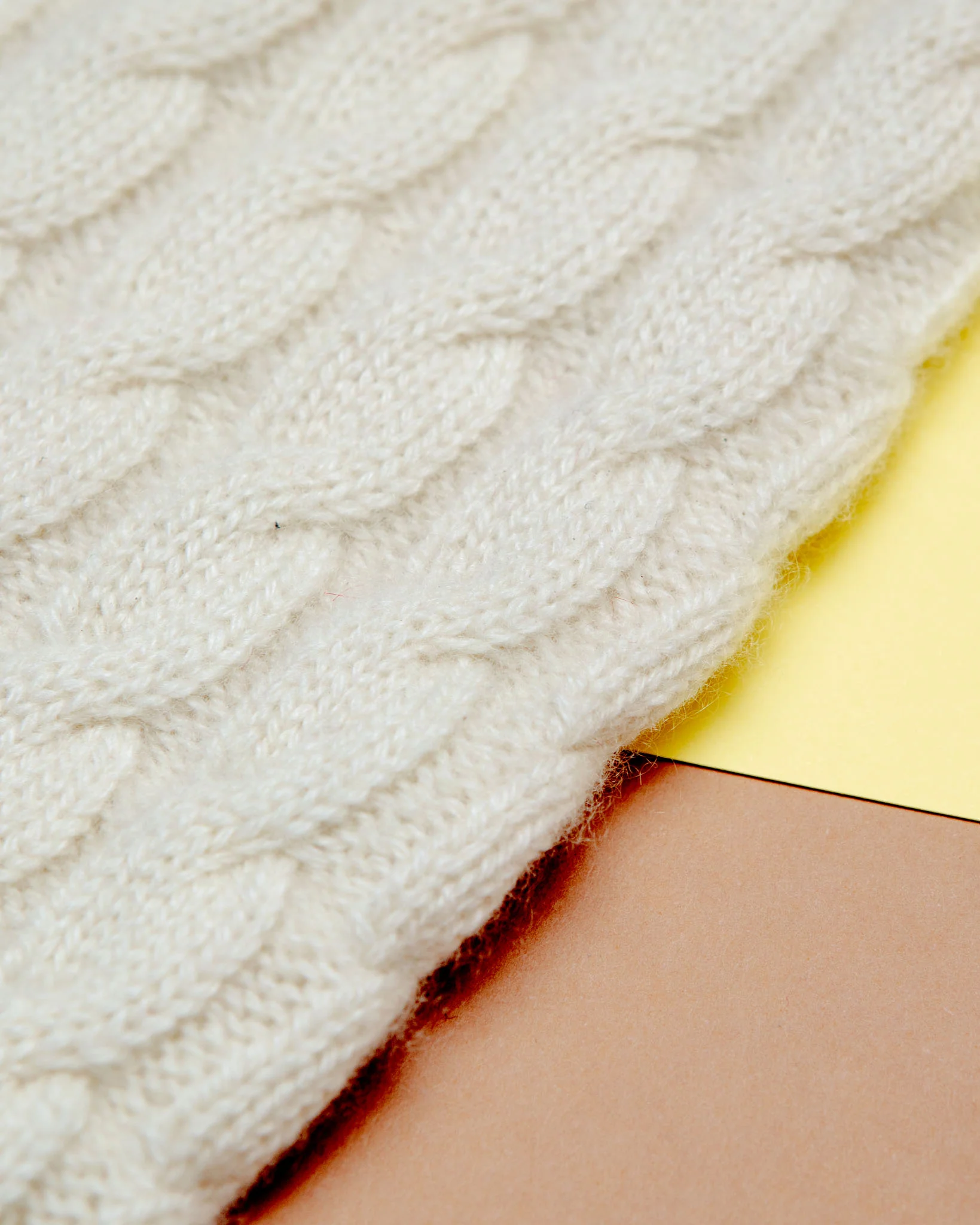 The Uptown Cable Knit Sweater in Natural Cashmere (Made in NYC) (FINAL SALE) - Image 3