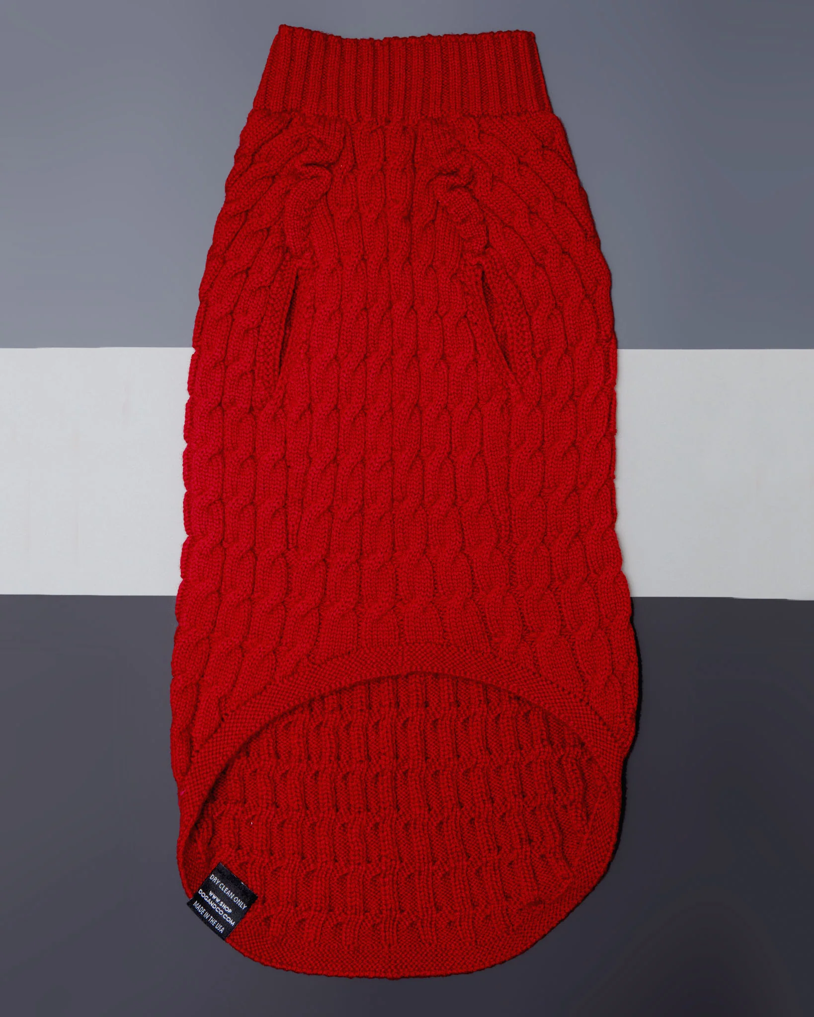 The Uptown Cable Knit Sweater in Big Apple Red Merino Wool (Made in NYC) (FINAL SALE) - Image 8