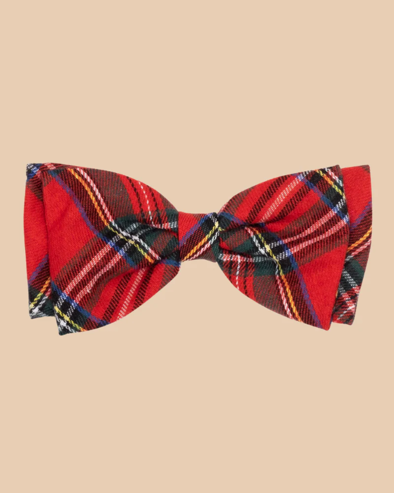 Dignified Dog Bow Tie in Red Tartan Plaid