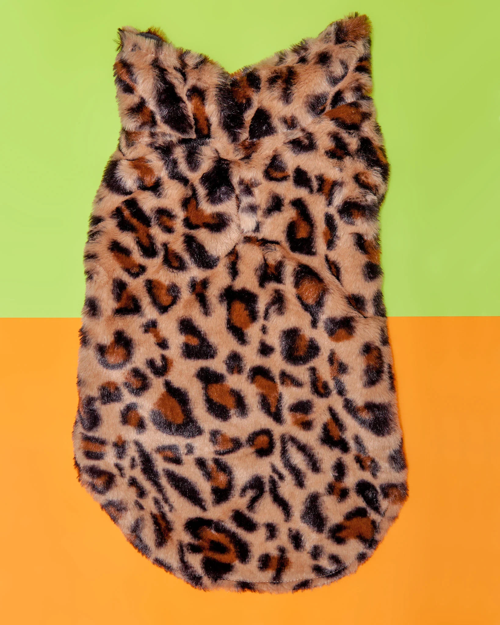 Faux Fur Dog Coat in Leopard