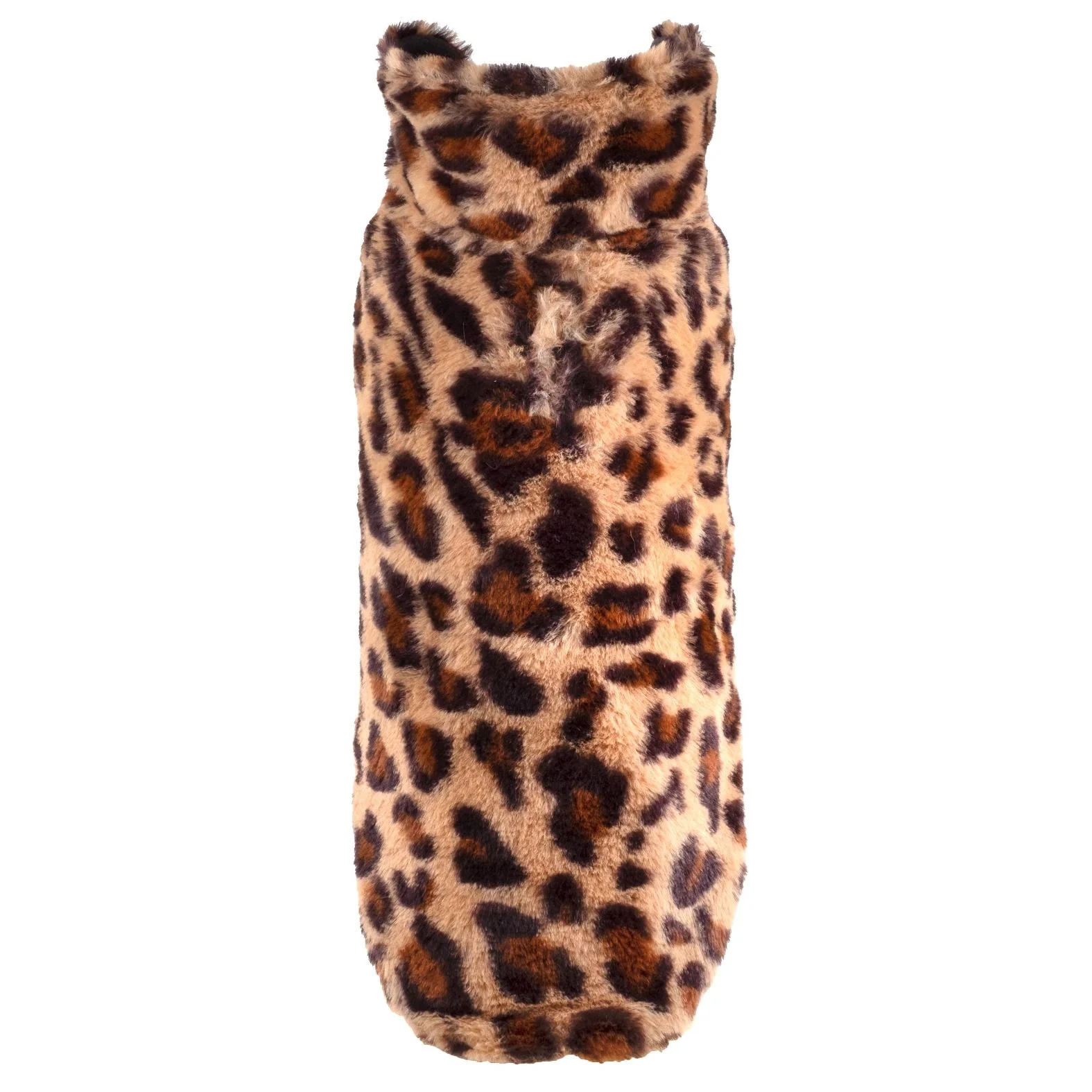 Faux Fur Dog Coat in Leopard - Image 3