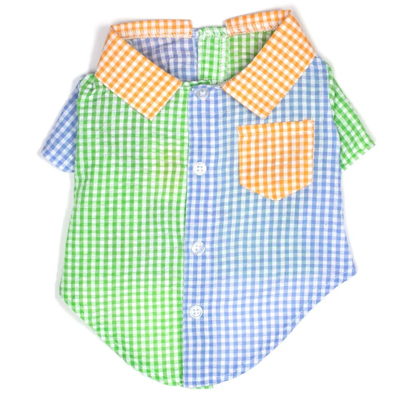 Gingham Colorblock Shirt (Drop-Ship)