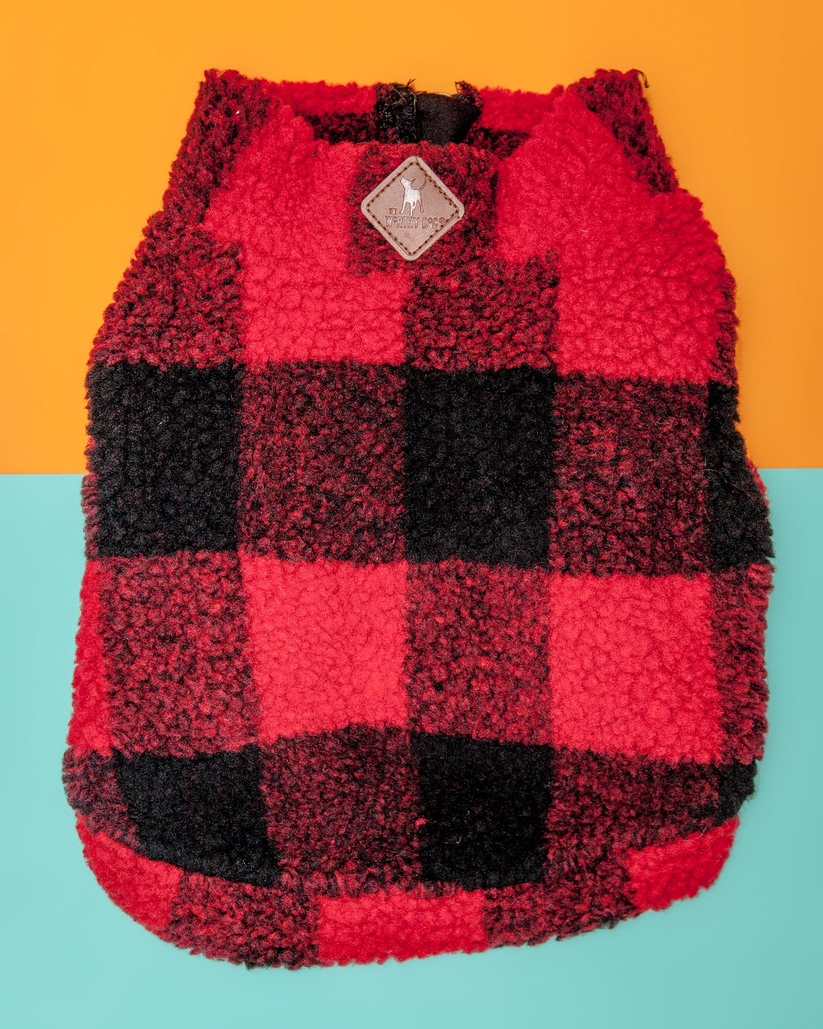 Wubby Quarter-Zip Dog Fleece in Buffalo Plaid (CLEARANCE) - Image 2
