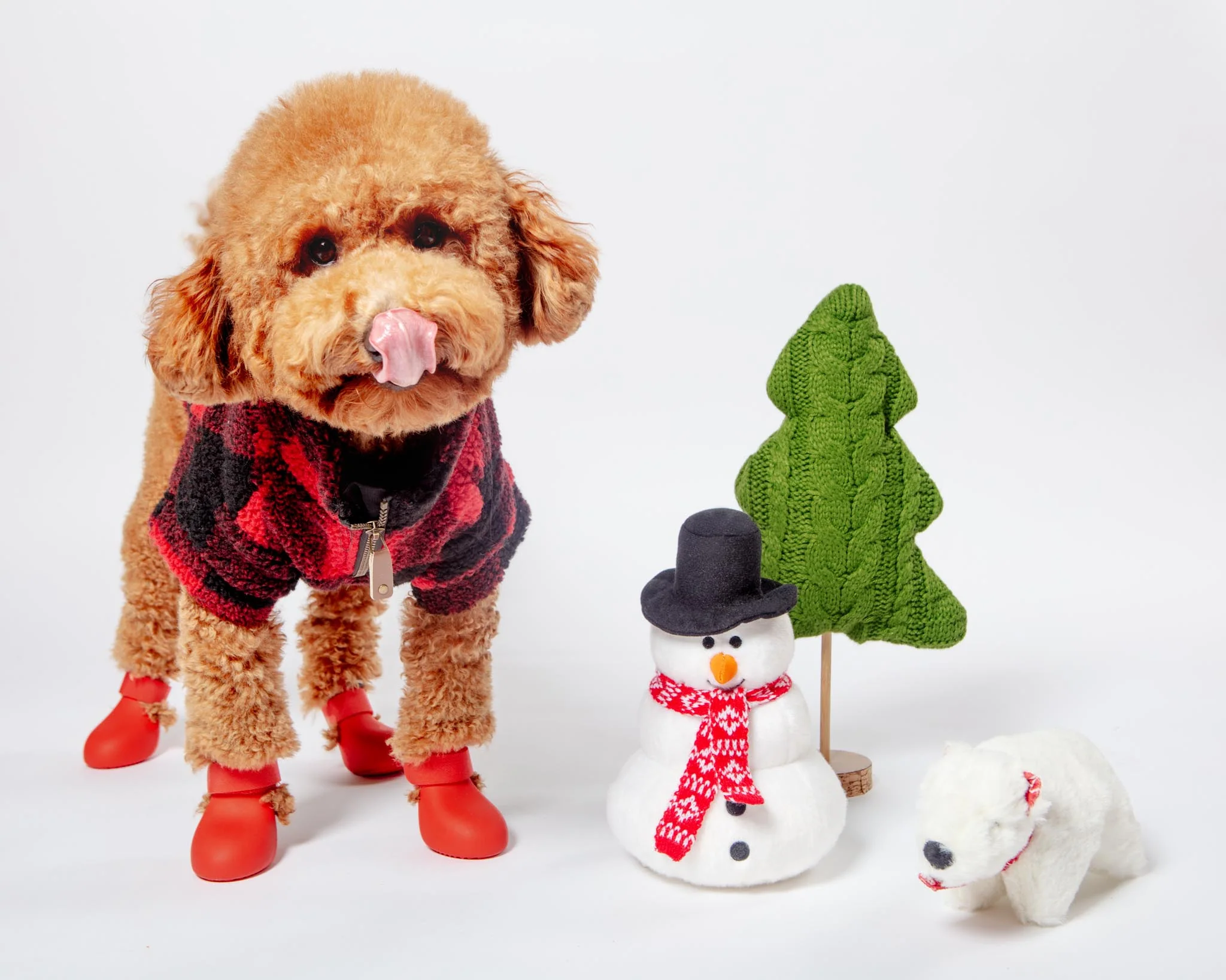 Wubby Quarter-Zip Dog Fleece in Buffalo Plaid (CLEARANCE) - Image 3
