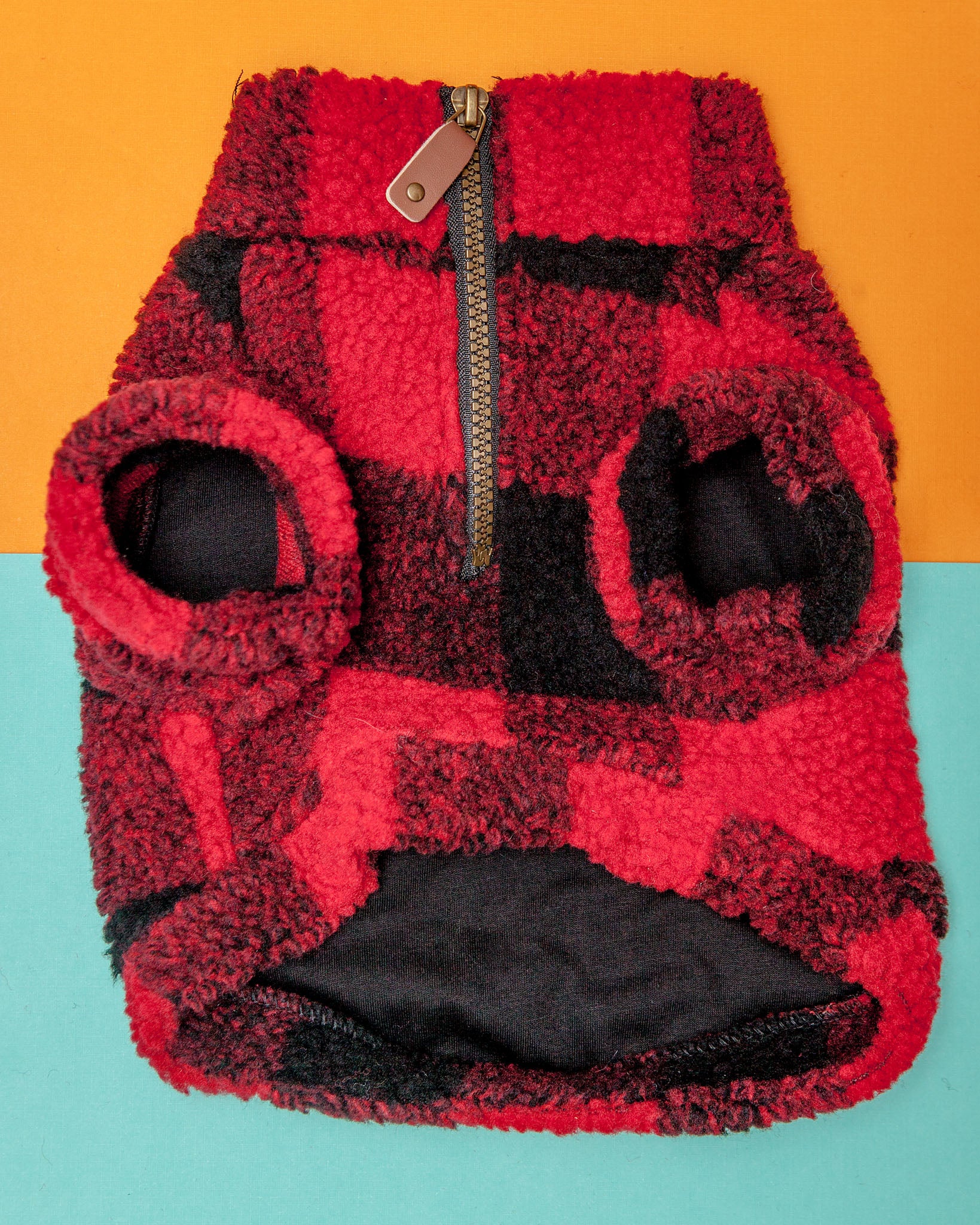Wubby Quarter-Zip Dog Fleece in Buffalo Plaid (CLEARANCE) - Image 5