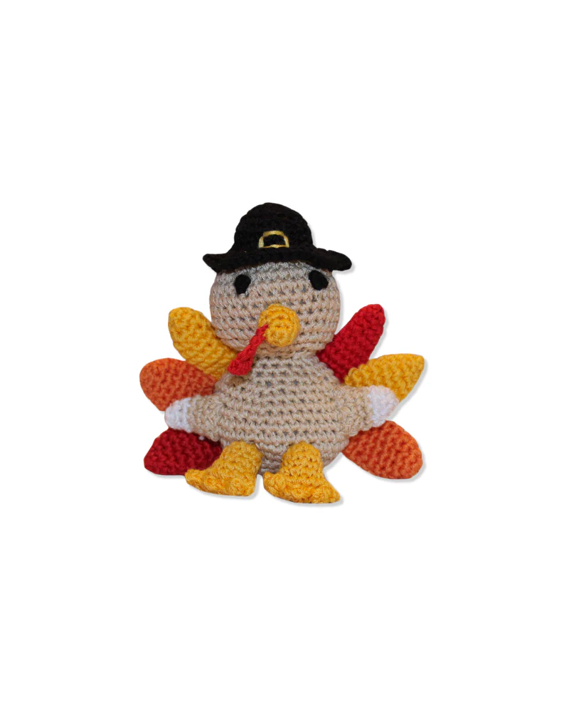 Thomas the Turkey Organic Cotton Knit Dog Toy - Image 2
