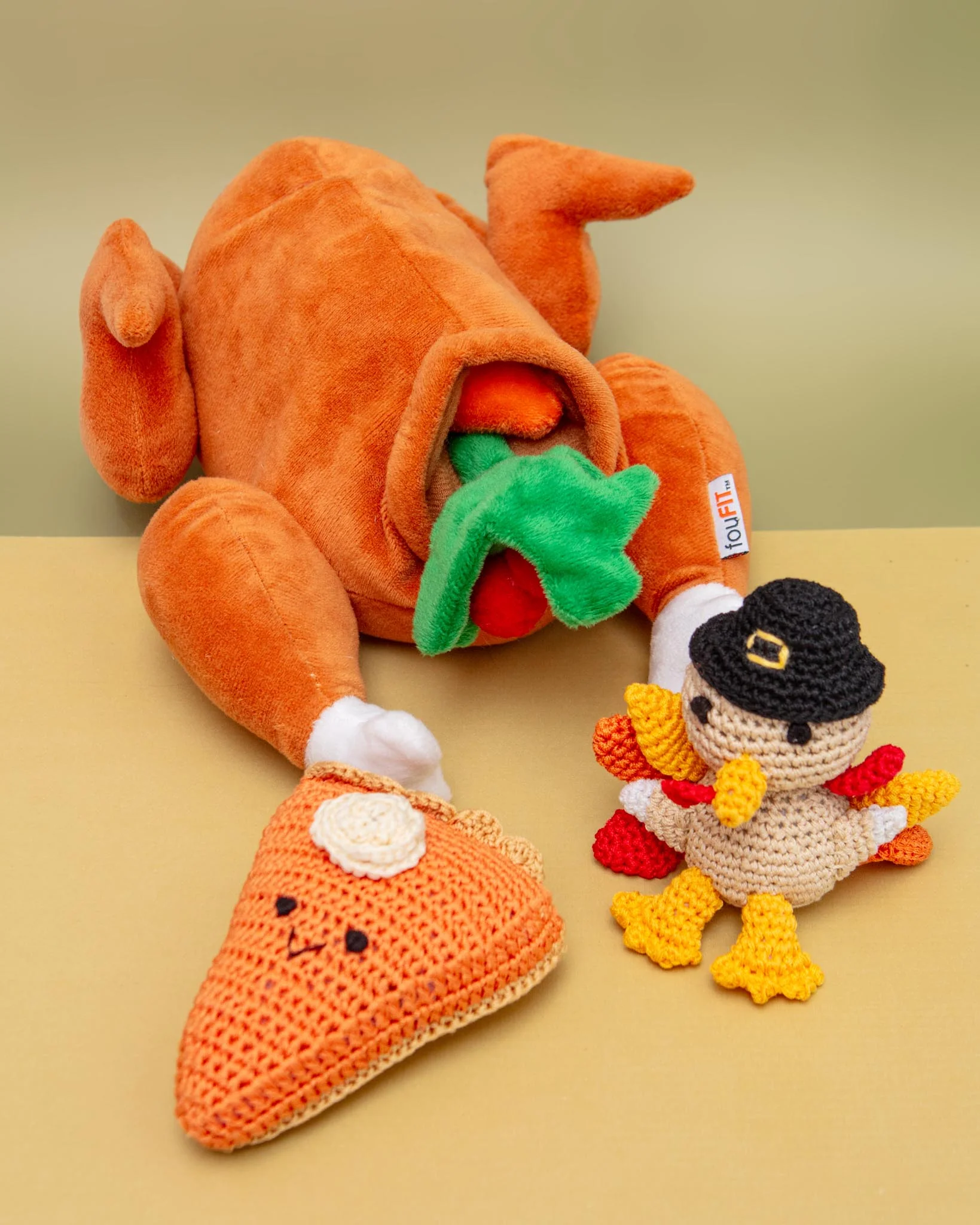 Thomas the Turkey Organic Cotton Knit Dog Toy - Image 3