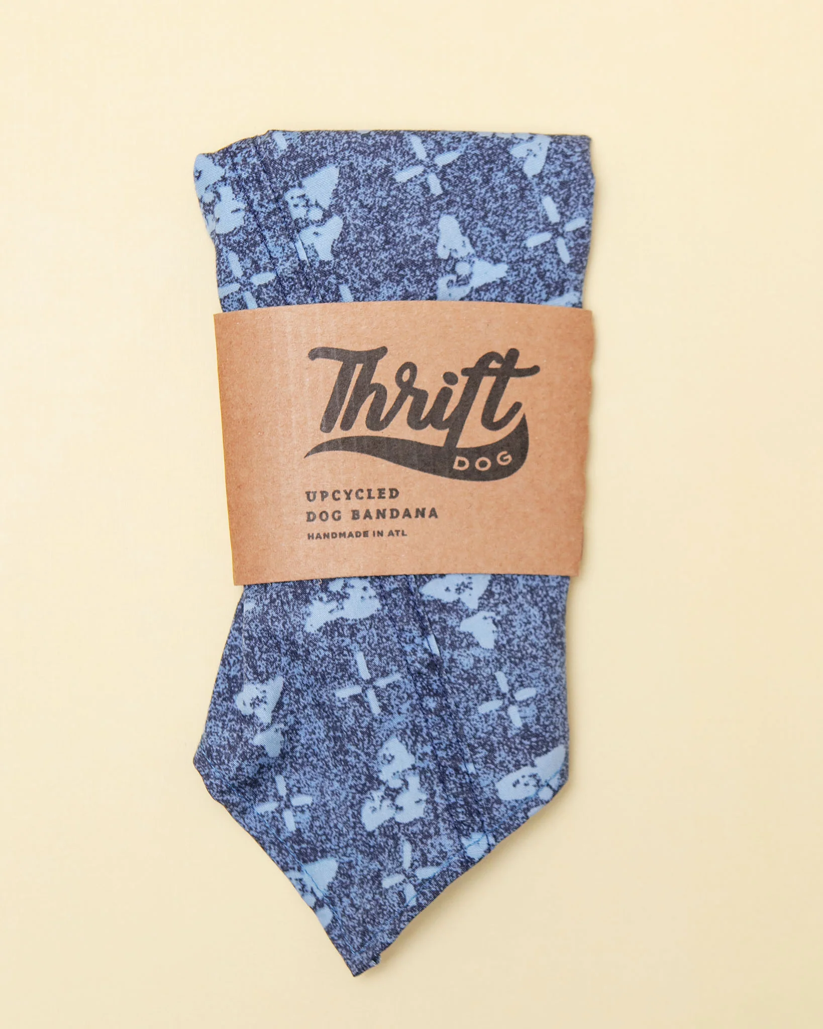 Matching Face Mask & Dog Bandana Set in Indigo Block Print (Made in the USA) (FINAL SALE) - Image 2