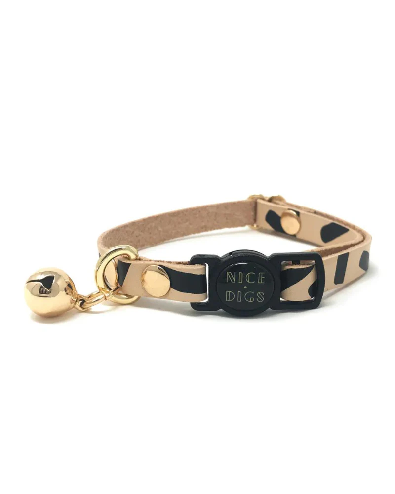 Tiggy Leather Cat Collar in Black - Image 2