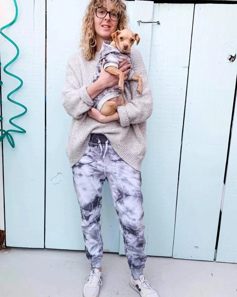 Tie Dye Dog Hoodie in Grey & White (FINAL SALE) - Image 4