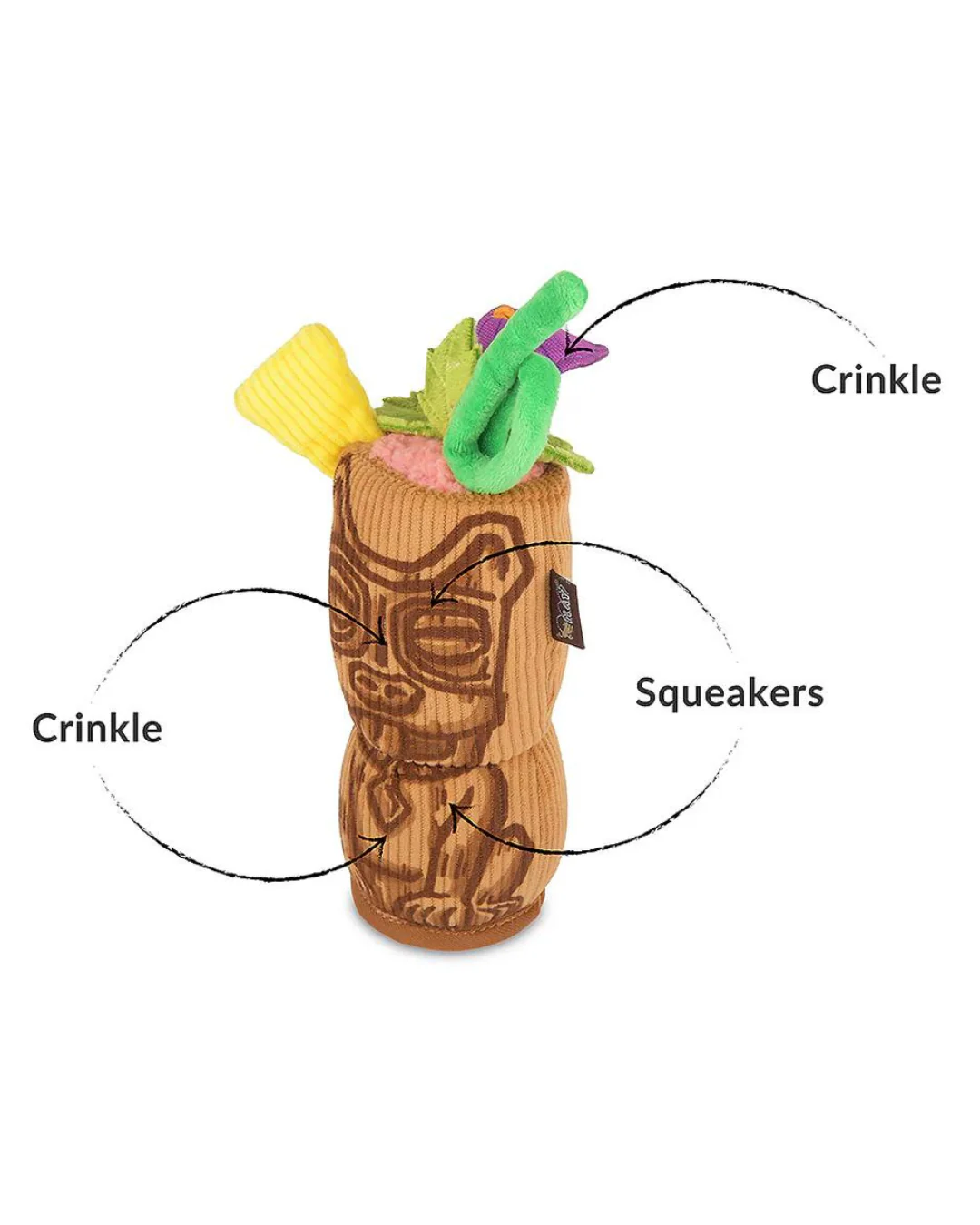 Tiki Time Squeaky Plush Dog Toy - Image 4