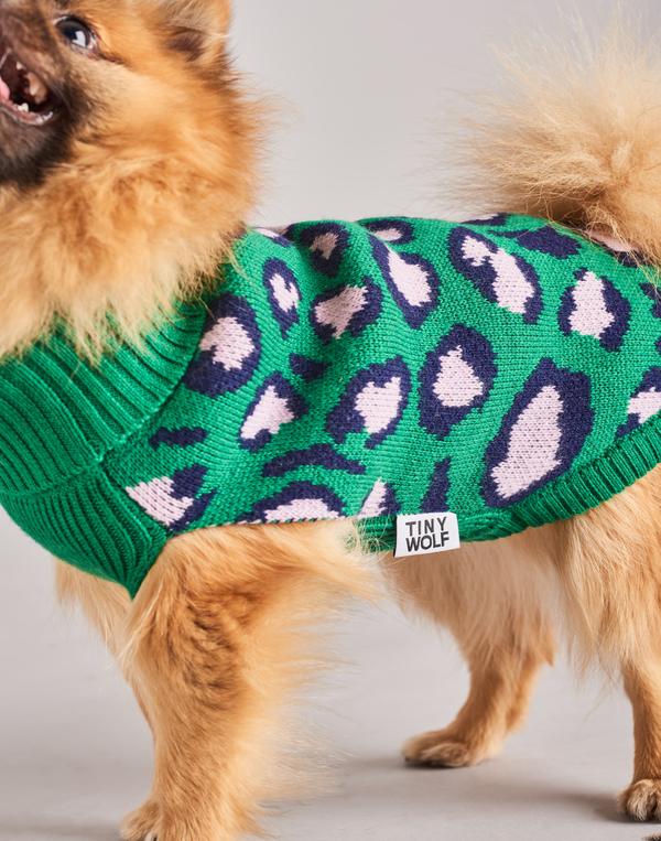 TINY WOLF | Leopard Print Dog Sweater - Image 2
