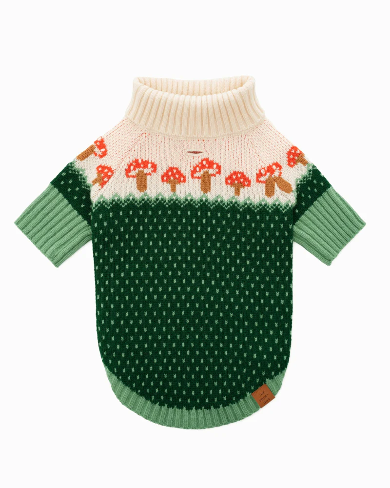 Mushroom Toadstool Knit Dog Sweater - Image 3