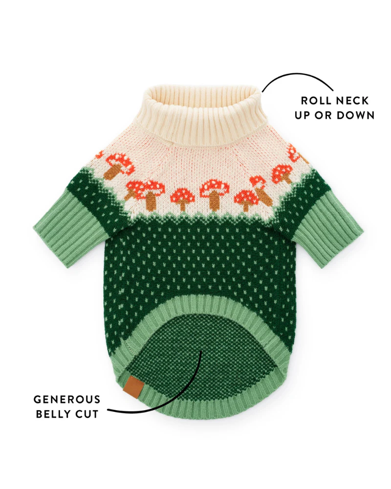 Mushroom Toadstool Knit Dog Sweater - Image 4