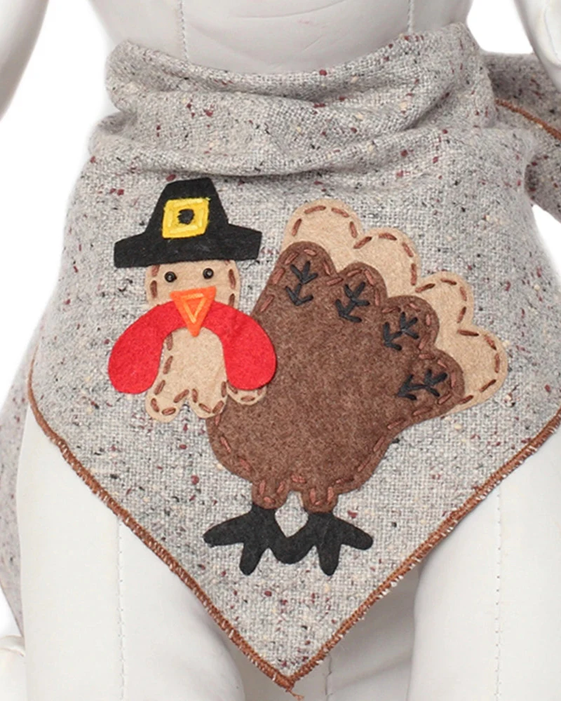 Tom the Turkey Thanksgiving Dog Bandana - Image 2