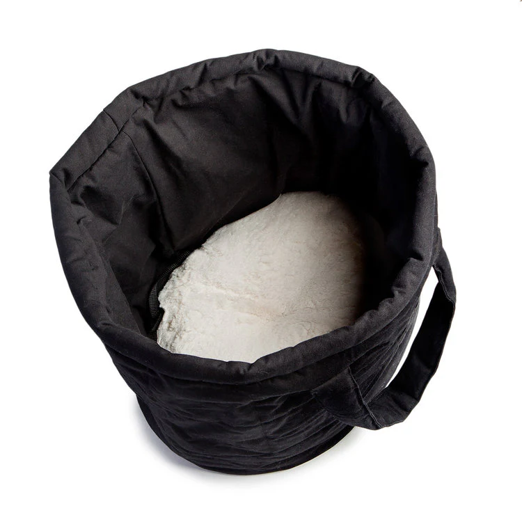 Oval Bed Dog Bag in Black - Image 3