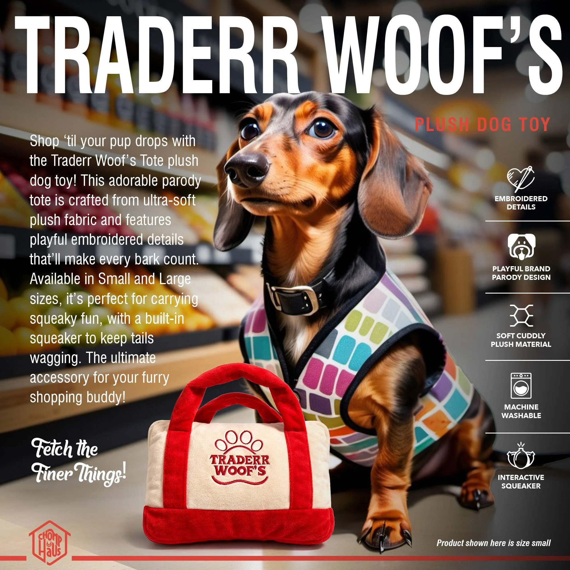 Traderr Woof’s Plush Squeaky Dog Toy - Image 5