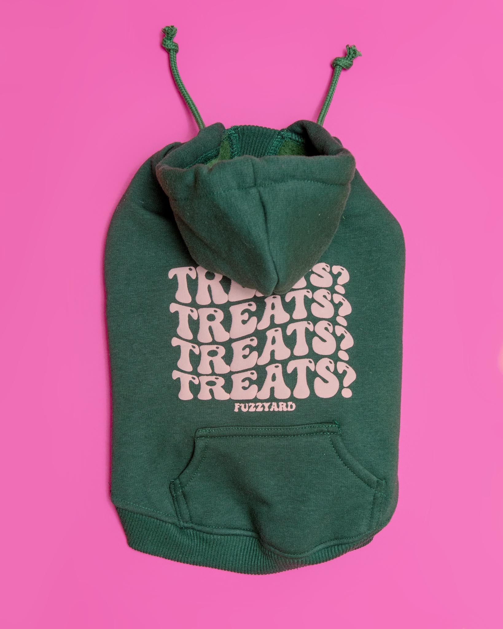 TREATS TREATS TREATS Dog Hoodie in Green (FINAL SALE) - Image 4