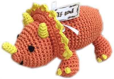 Triceratops Organic Knit Dog Toy - Image 3