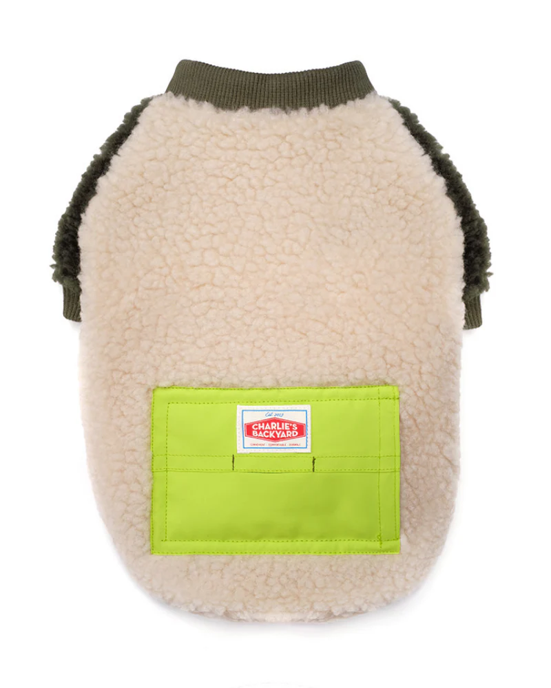 Tripper Nubbly Fleece Dog Pullover in Beige (FINAL SALE) - Image 2