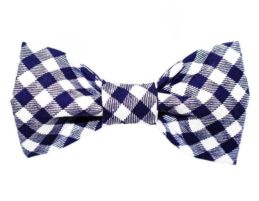 TRISH HAMPTON | Gingham Bow Tie in Blue/White