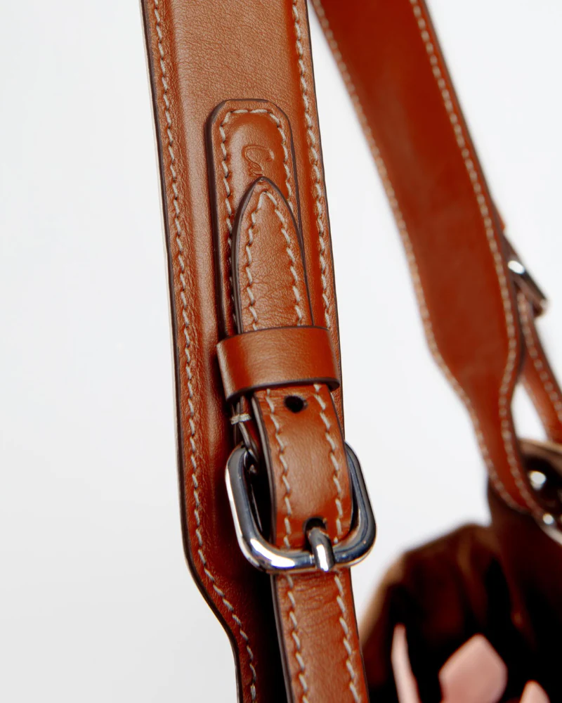 Tulip Reversible Nylon Dog Bag in Havana + Chocolate (Made in Italy) - Image 5