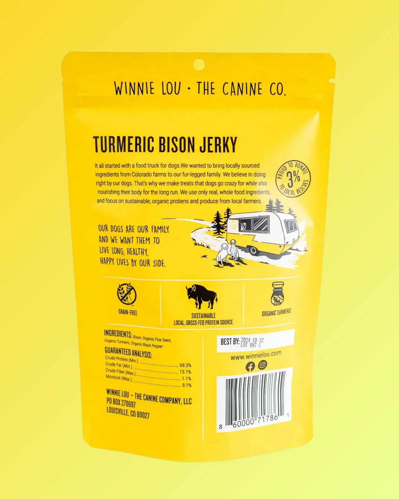 Turmeric Bison Jerky Dog Treat - Image 3
