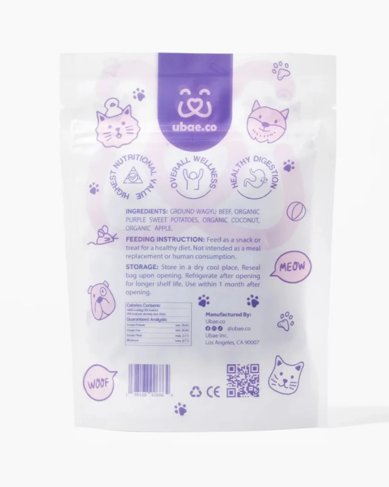 Ube Sweet Potato & Wagyu Beef Bites for Dogs & Cats (Made in the USA) - Image 3