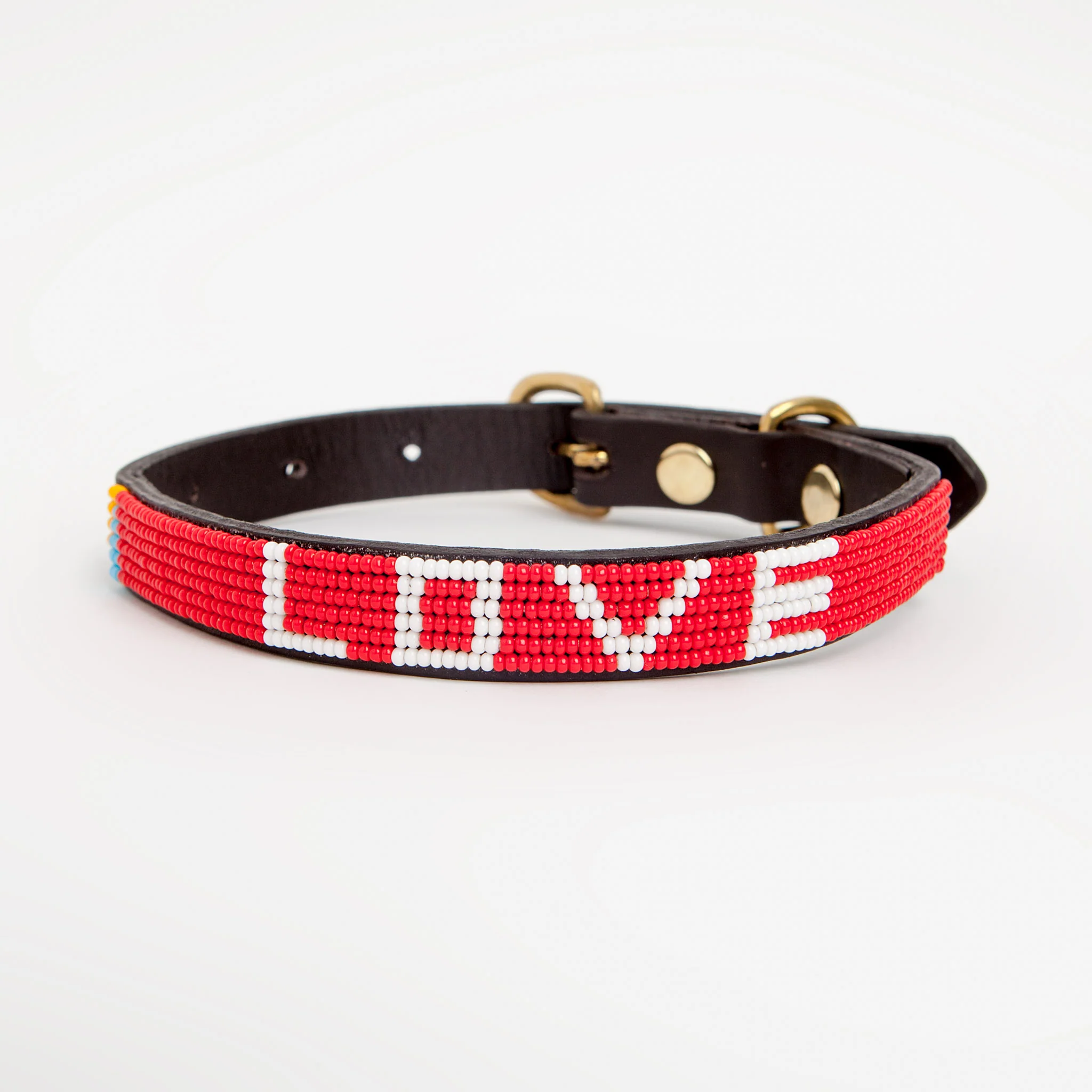 Red Beaded Love Dog Collar