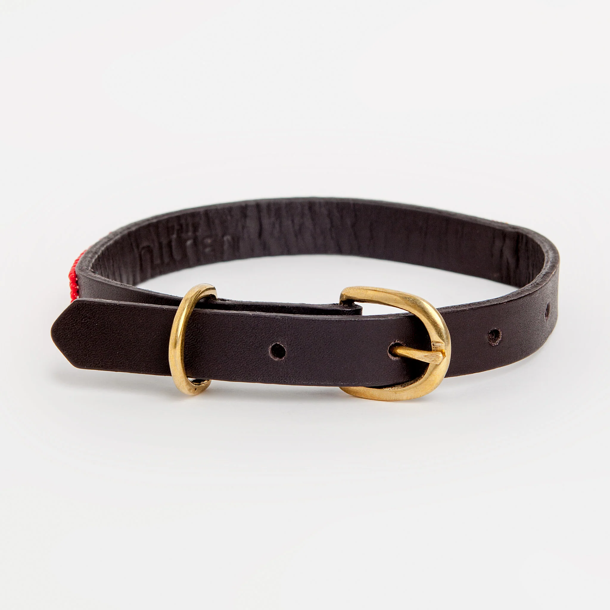 Red Beaded Love Dog Collar - Image 3