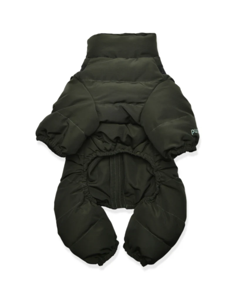 Ultralight Soft Dog Puffer Onesie with Harness in Green (FINAL SALE) - Image 3