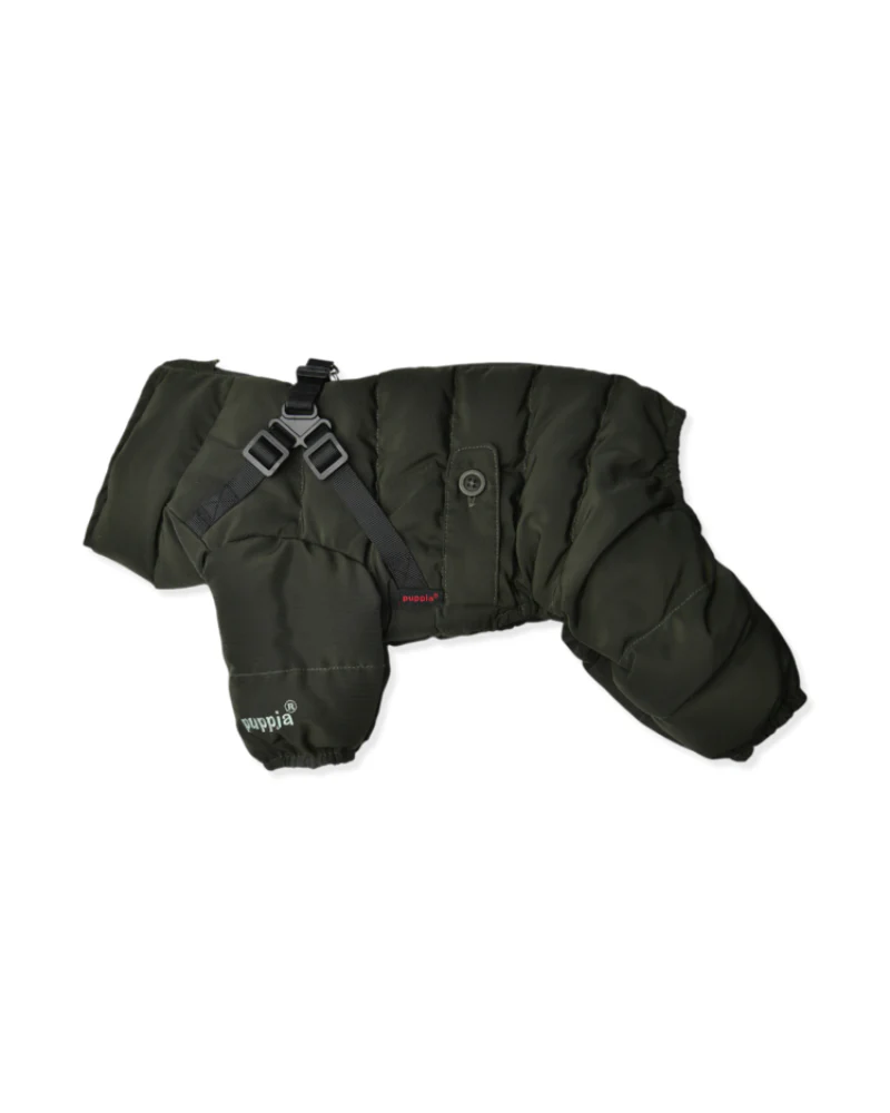 Ultralight Soft Dog Puffer Onesie with Harness in Green (FINAL SALE) - Image 4