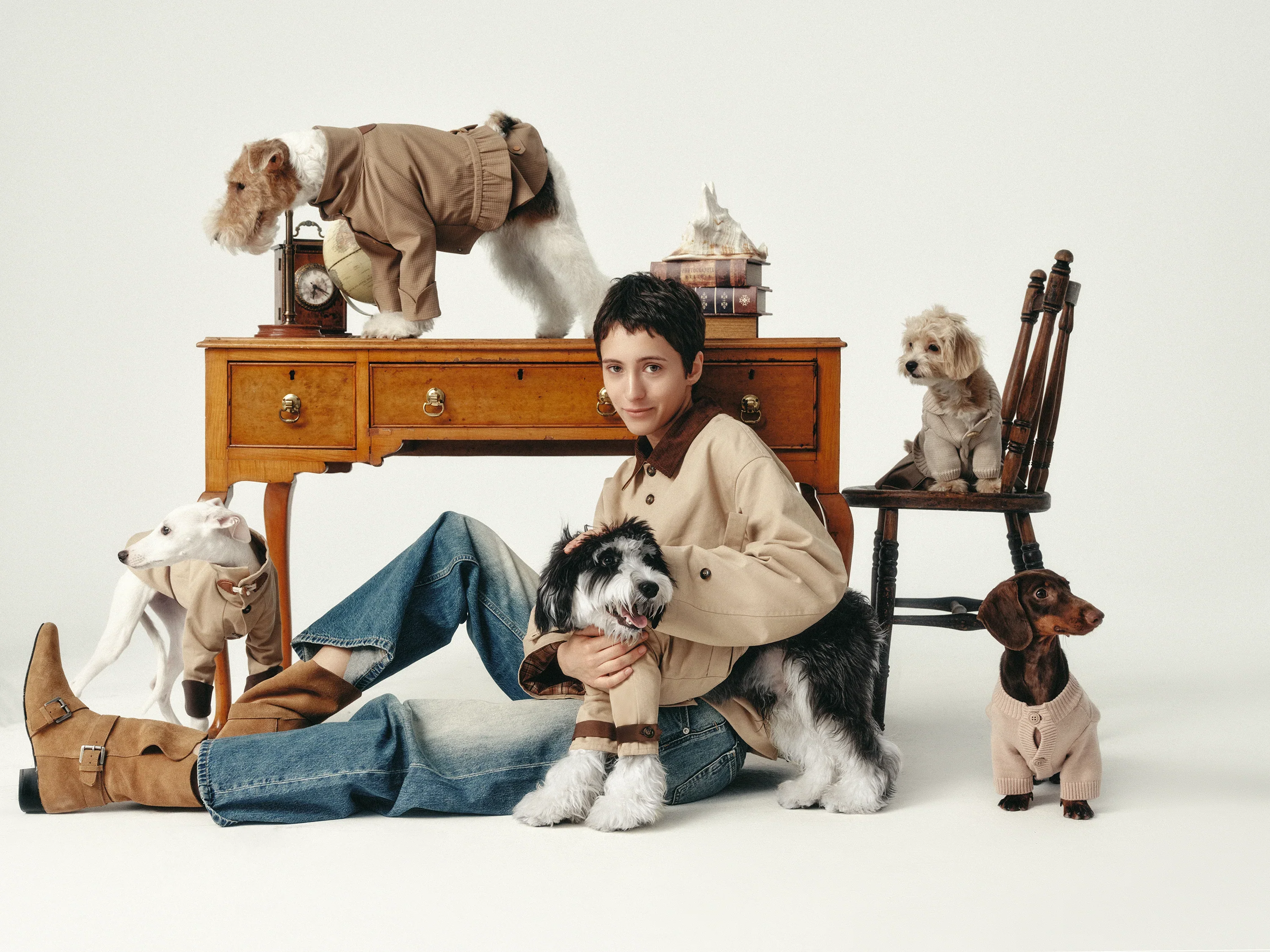 Unisex Trench Jacket with Built-In Kangaroo Pouch Dog Carrier - Image 7