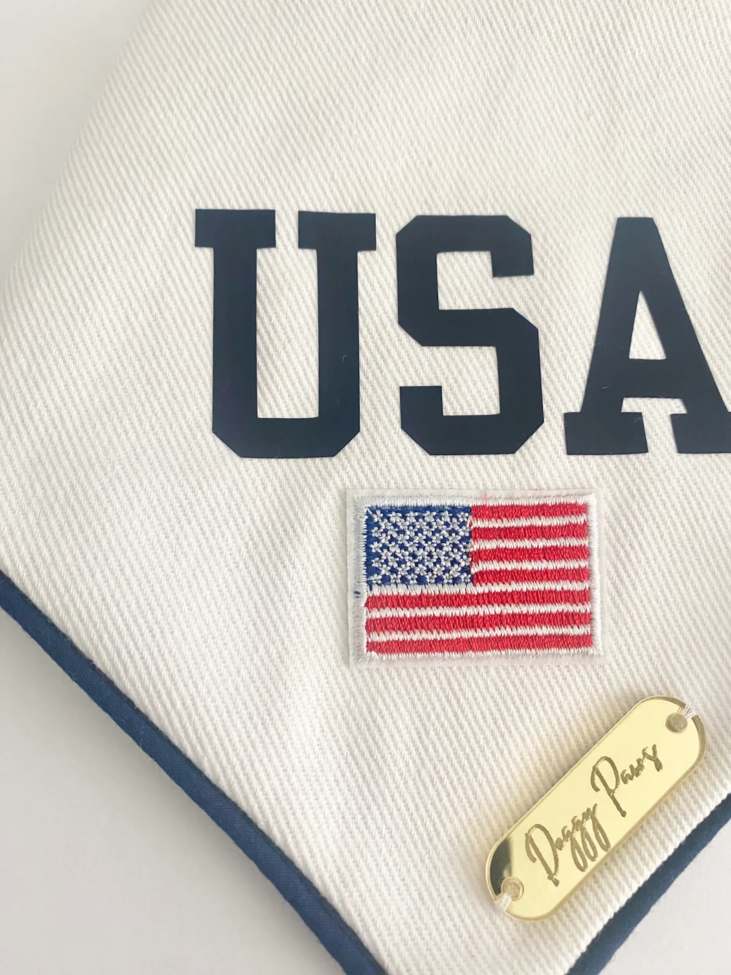 USA White Denim Dog Bandana (Made in the USA) - Image 3