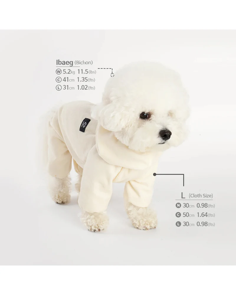 Velour Coverall Onesie for Dogs - Regular Fit (in Purple, Ivory, or Black) (FINAL SALE) - Image 10