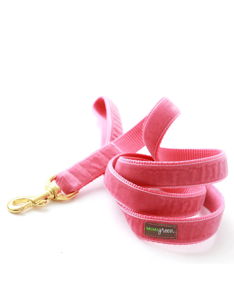 Velvet Dog Bow Collar & Leash Set in Primrose Pink - Image 7