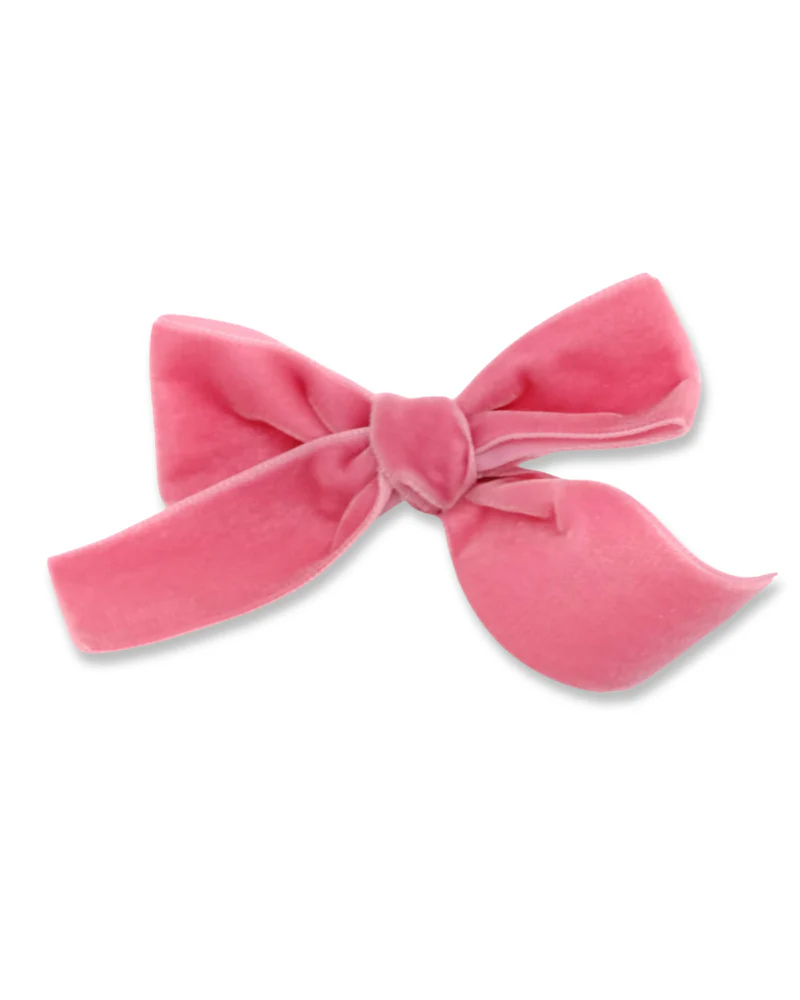 Velvet Dog Collar Bow in Zoe Pink (Made in the USA) - Image 3